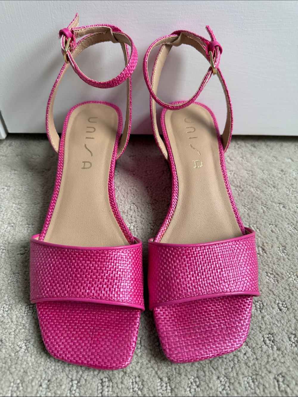 Unisa Hot Pink Woven Ankle-Strap Sandals - GREAT CONDITION!!